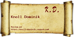 Knoll Dominik névjegykártya